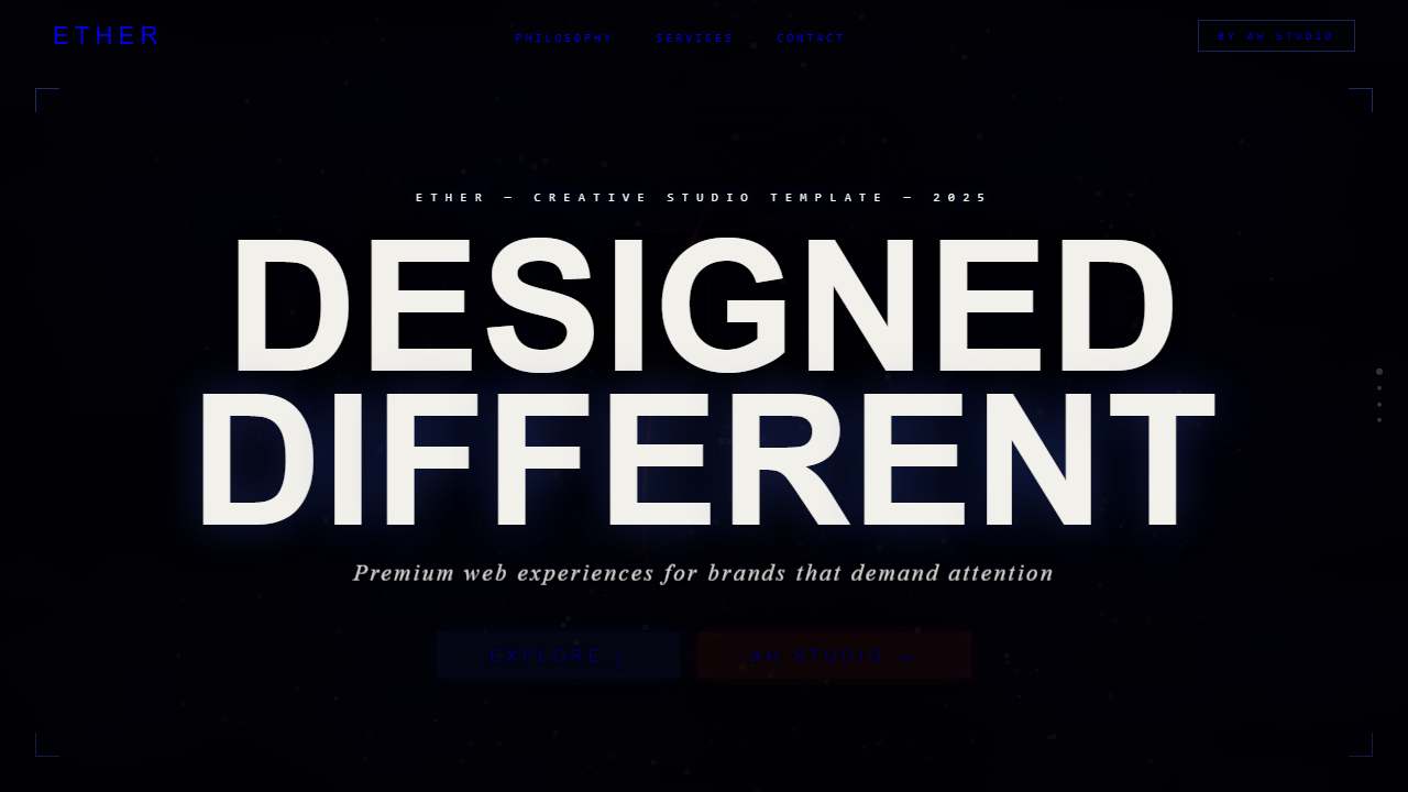 Screenshot of the Ether experimental showcase build